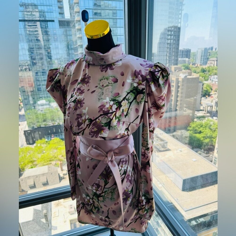 🆕 BRONX & BANCO 🧿 NWOT Noel Sakura Mini Dress - Size L = US 8 - Picture 5 of 16